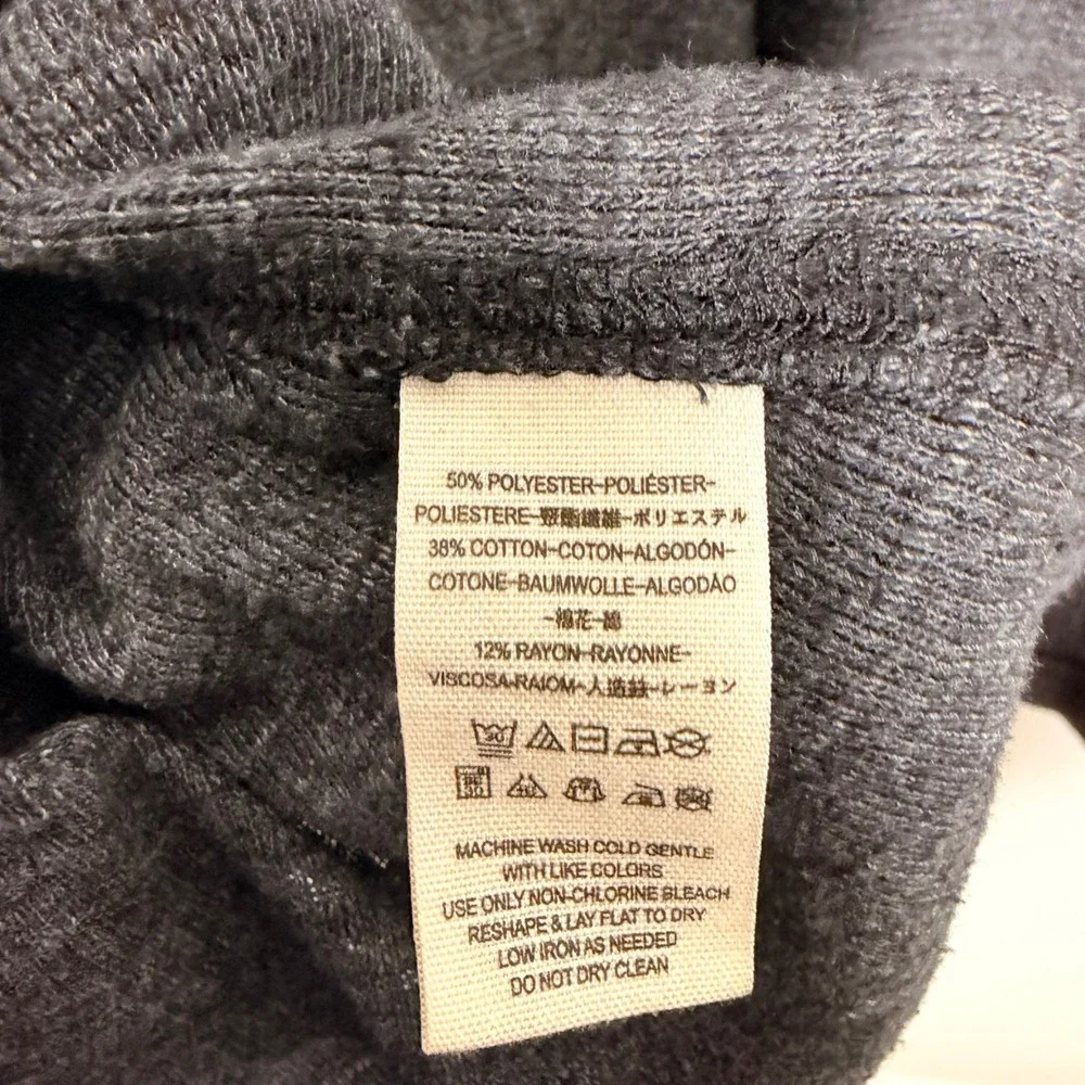 Free People We The Free Grey Long Sleeve Turtleneck Split Back Sweater‎ XS